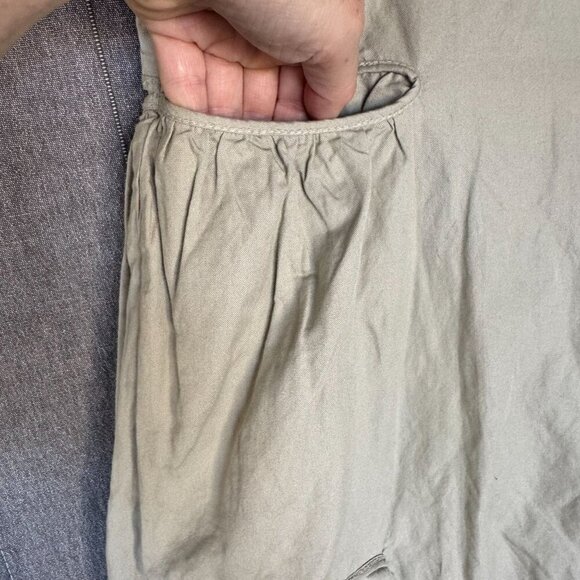 Vintage Y2k Max Studio Tan Cotton Low Rise Wide Leg Tie Hem Cargo Capri Pants - Picture 4 of 17